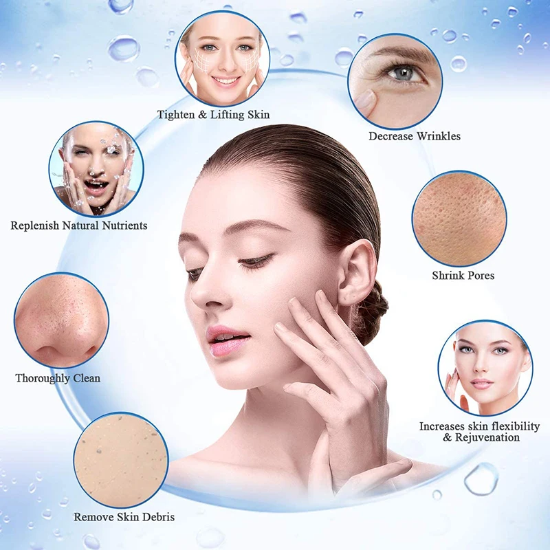 7 in 1 Hydrogen Oxygen Small Bubble Facial Beauty Machine Skin Scrub Rejuvenation Anti-Wrinkle Vacuum Makeup Remover Spa Device