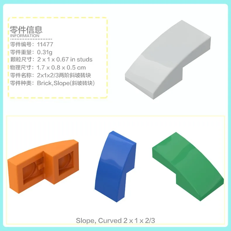 50g Technical MOC Parts Slope Brick Arc Panel 1750 3039 3040 3660 3665 3747b 4286 Building Block Car Model Kits Toys Accessories