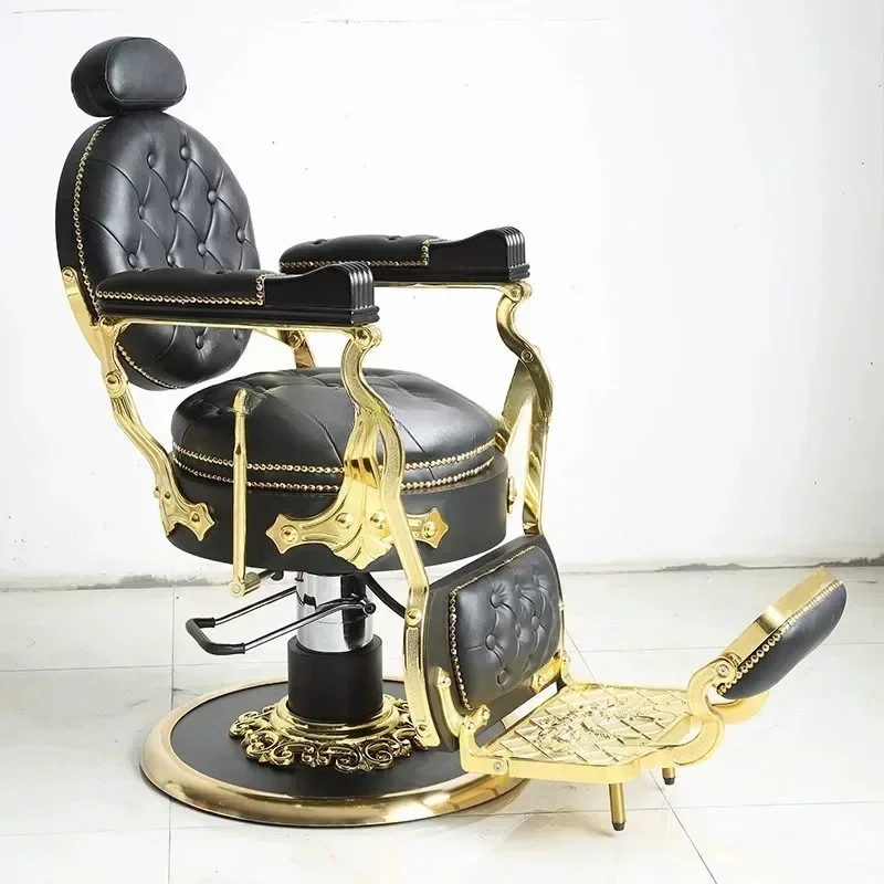 

Pedicure Hair Salon Barber Chair Accessories Swivel Head Old-Fashioned Barber Shaving Chair Barber Cadeira Luxury Furniture