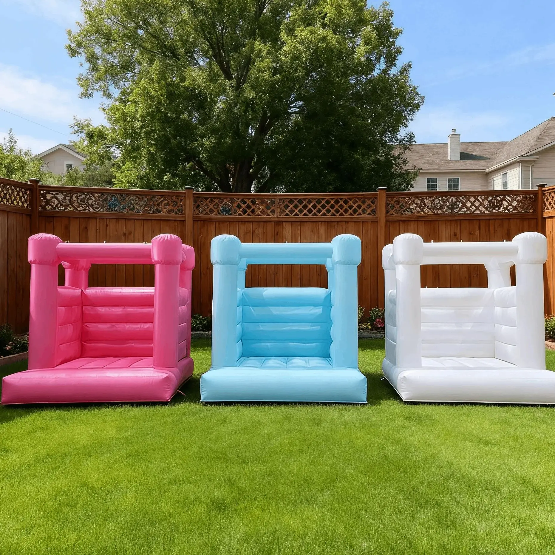 

Colorful Bounce House 100% PVC jumper castle for Birthday Party Wedding Grade Bounce House with Blower