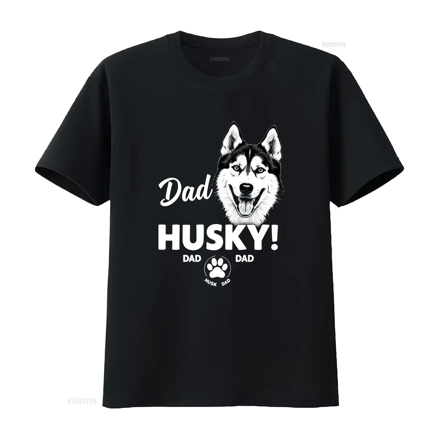 T shirt da uomo Husky siberiano Design con stampa papà tessuto a maglia microelastico pesante 100 180Gsm girocollo vintage