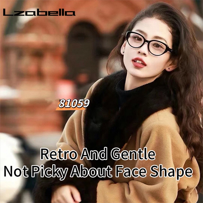 

Lzabella 2025 Fashion Cat Eye Frame TR90 Ultra Light and Comfortable Frame, High Quality Women's Prescription Glasses 81059