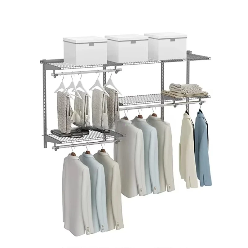 Modular Convertible Wardrobe Hanger System Wardrobe Bathroom Foldable Clothes Storage Rack Removable Metal Wardrobe Shelf Kit