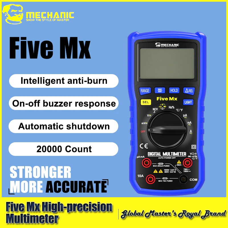 

【Механический】 Мультиметр Five Mx, высокоточные светодиодные цифровые инструменты для измерения дисплея для обнаружения ремонта материнской платы мобильного телефона