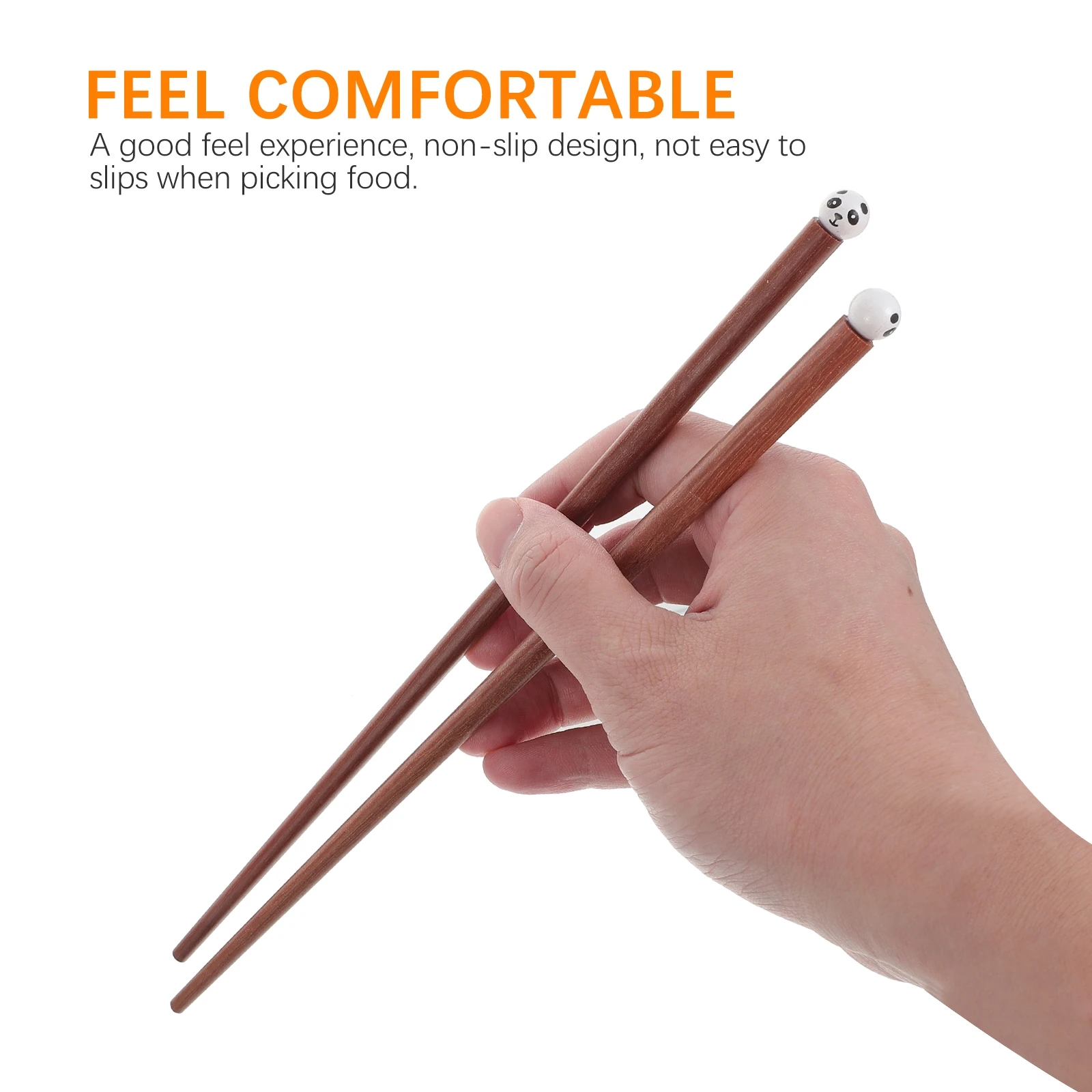 

2pcs Creative Panda Wooden Chopsticks Non-Slip Reusable Premium Tableware For Home Restaurants Household Portable