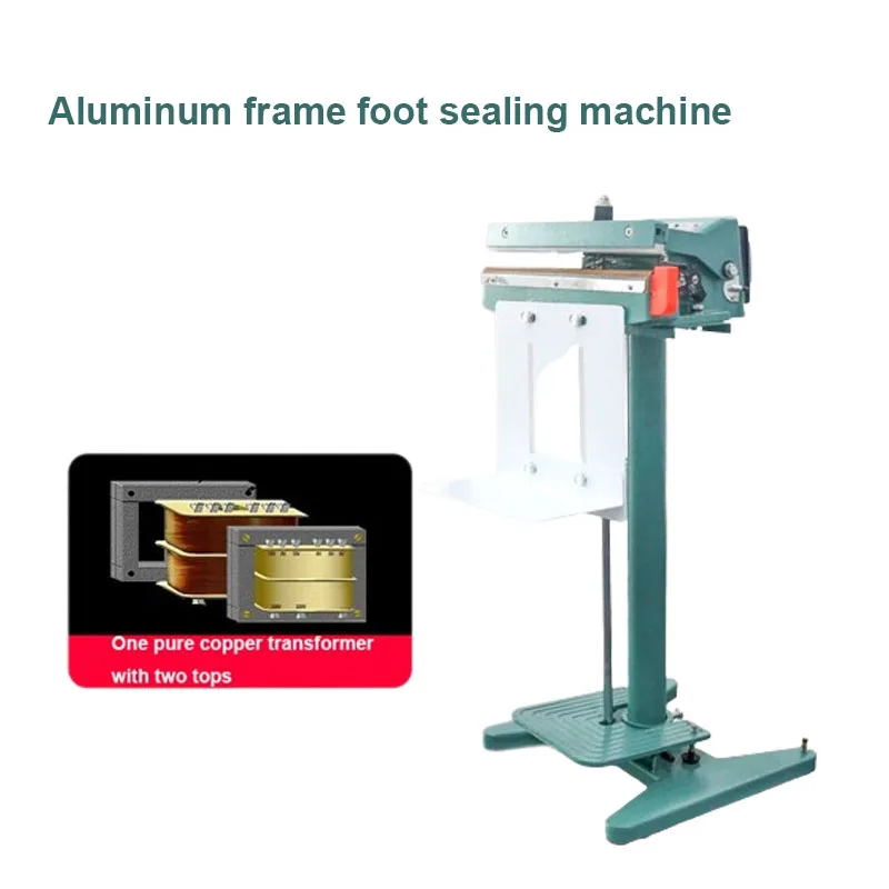 Aluminum Frame Foot Operated Continuous Sealing Machine For Daily Chemical/Pesticide Industries Plastic Bags Heat Packaging Tool