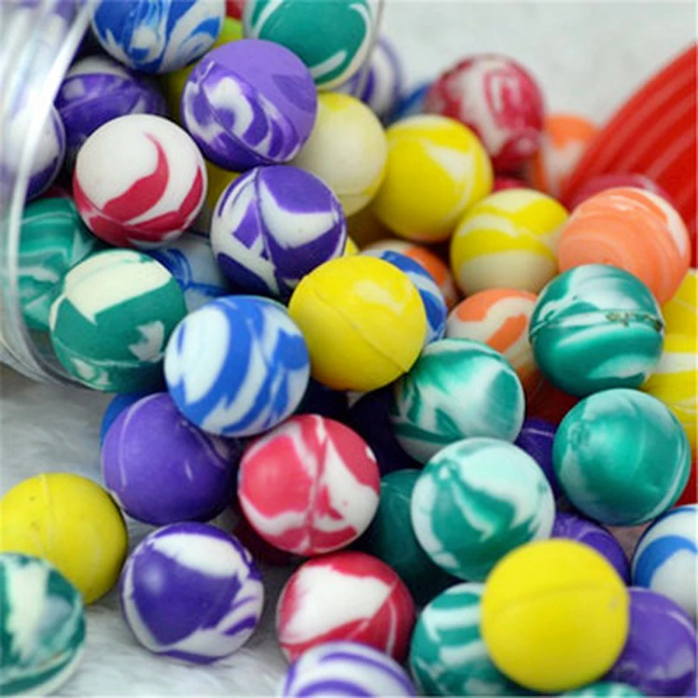 ของเล่นของเล่นตลก Elastic MINI สําหรับเด็กที่มีสีสัน Swirl Bouncing Balls Bouncing Balls ลูกยางลูกกระโดด