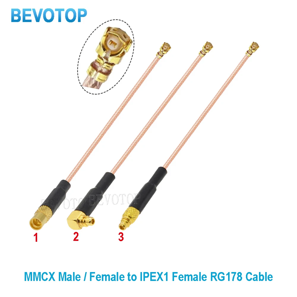 1PCS MMCX Male/Female to uFL/IPX-Compatible Φ1.13/Φ1.37/RG178 Cable Extension Pigtail WiFi Radio Antenna Ufl-MMCX RF Jumper