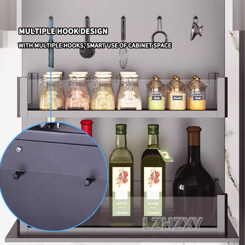 خزانة حائط رفع سحب سلة خزانة المطبخ درج من الفولاذ المقاوم للصدأ سلال زجاجة توابل تخزين رفوف تحميل الوزن 20 كجم