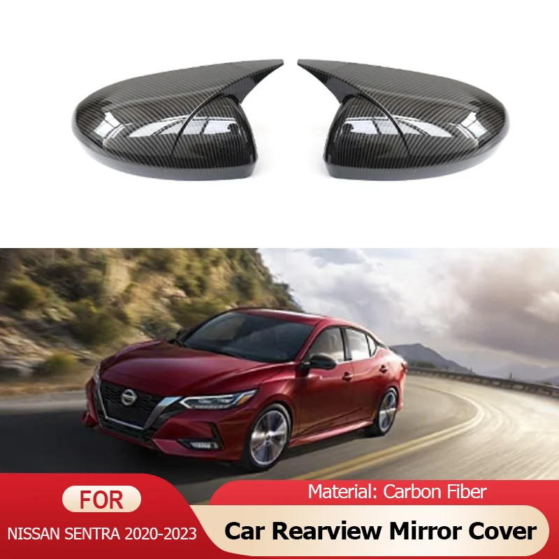 

for Nissan Sentra Sylphy B18 2020 2021 2022 2023 Carbon Fiber Car Exterior Side Rearview Mirror Cover Trim Accessories Styling