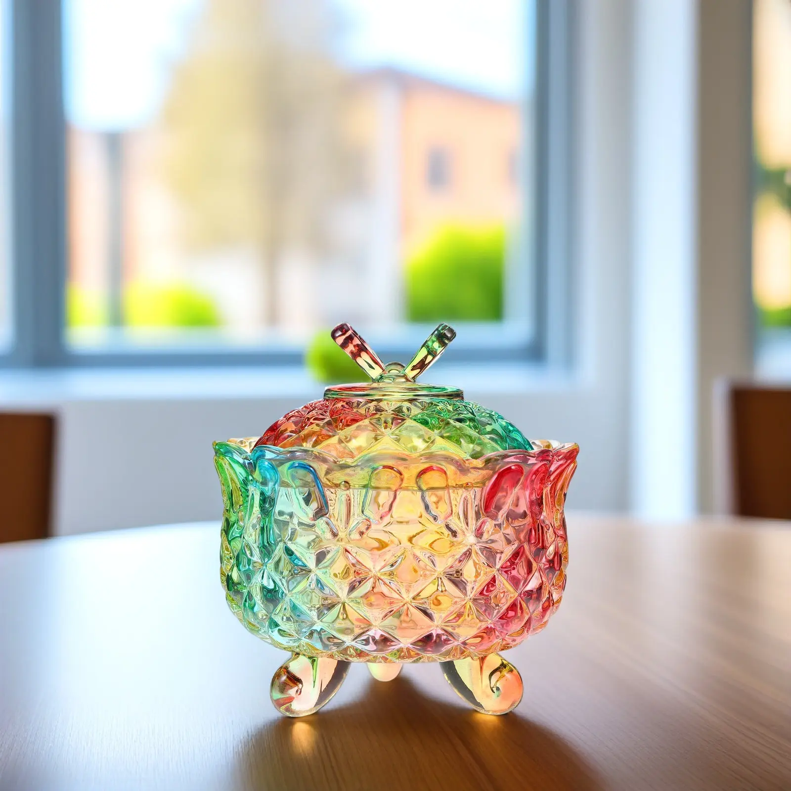1Pcs Crystal Glass Storage Jar Delicate Decorative Candy Container Perfect for Home Kitchen Snacks Party Wedding Gift