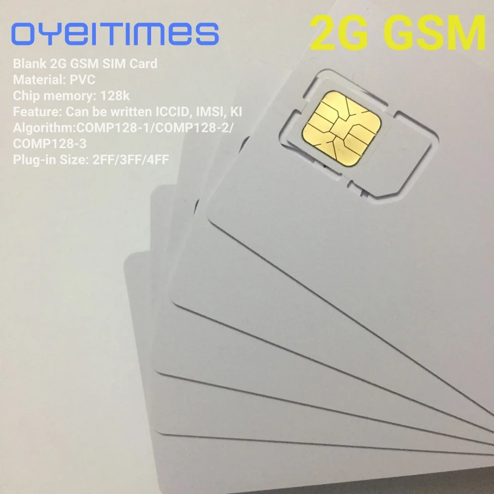 OYEITIMES 2G GSM SIM 카드 블랭크, 프로그래밍 가능 GSM SIM 카드, ICCID IMSI PIN PUK ADM KI COMP128 OP/OPC 없는 알고리즘