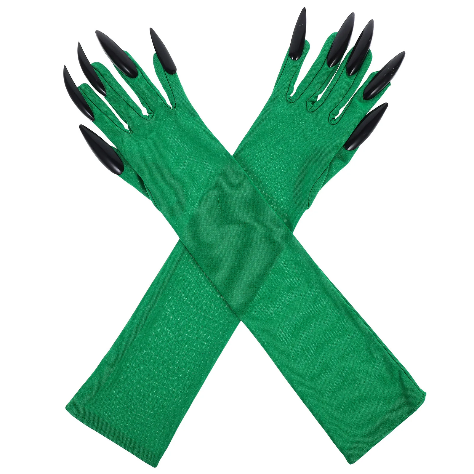 

1Pair Halloween Claw Gloves Long Fingernails Green Arm Sleeves Scary Paw Gloves Costume Cosplay Halloween Claws