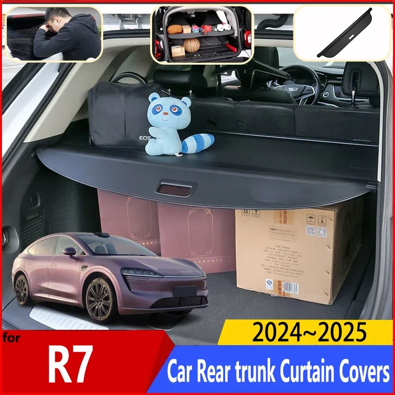 For Luxeed R7 2024 2025 Waterproof Wear-resistant Auto Rear Luggage Storage Partition Board Shield Retractable Car Accessories