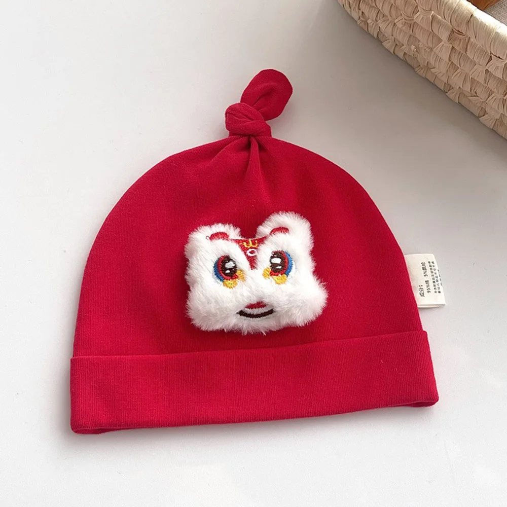 Christmas Baby Hat Red Color Spring Autumn Winter Newborn Baby Caps For Boys Girls 0 3 Months Chinese New Year Baby Bonnet