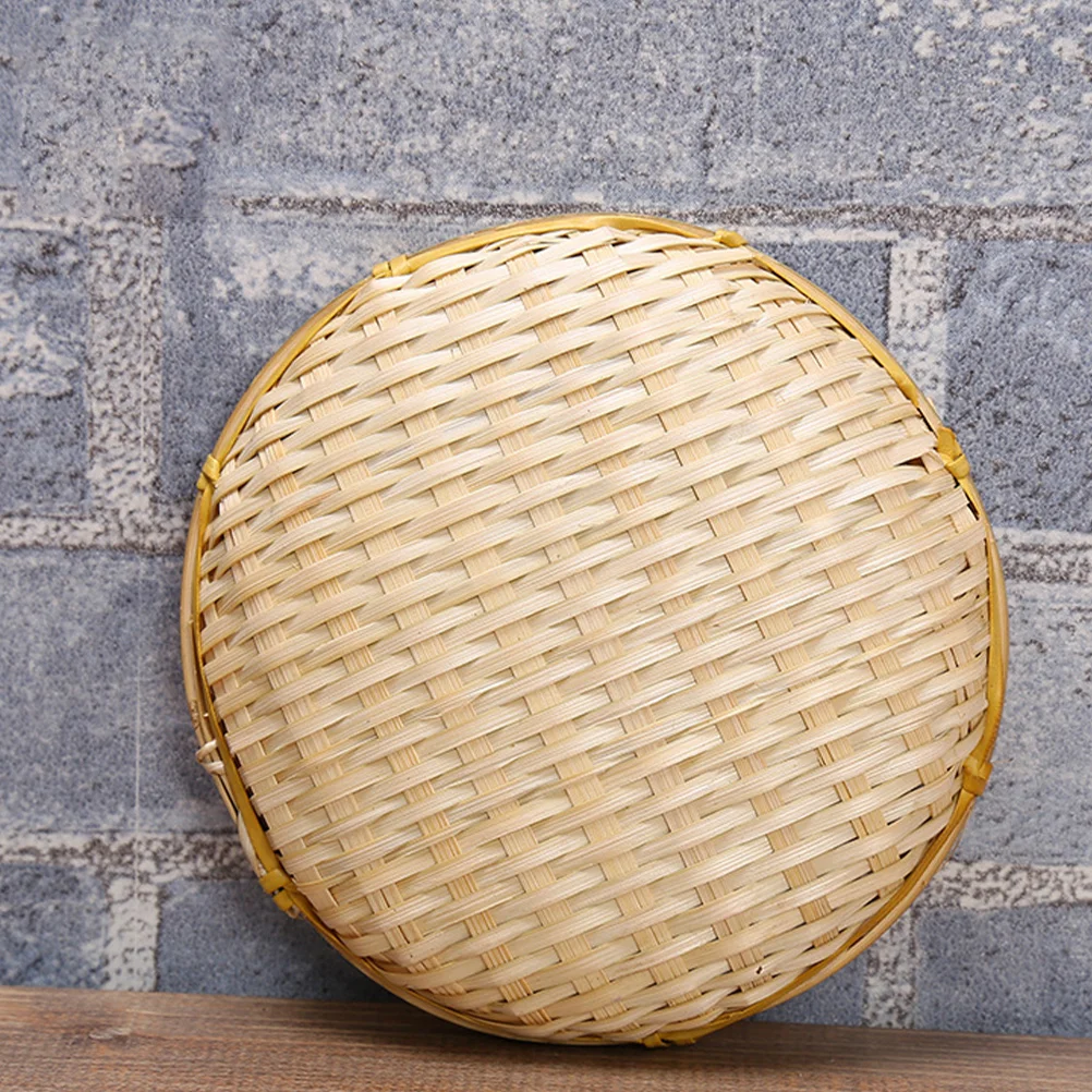 

5pcs Bamboo Basket Fruit Vegetable Storage Sieve Hand Woven Multi-Purpose Drying Tray Home Food Container Kitchen Bar