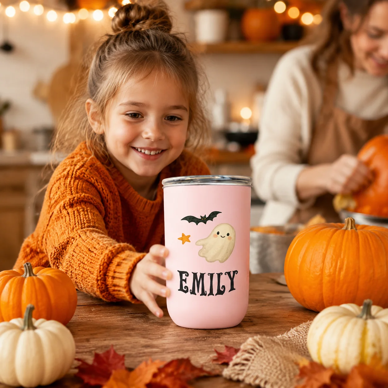 Custom Water Cup Personalized Halloween Add Name Tumbler Spooky Season Fall Party Gift Insulated Travel Mug Unique Holiday Gift
