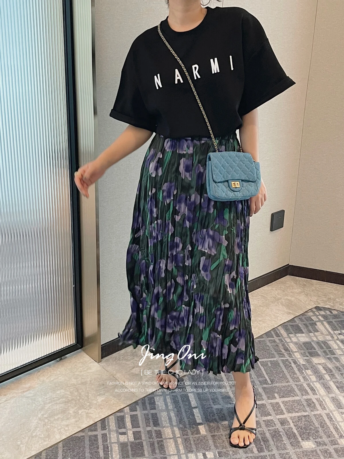 Floral Chiffon Pleated Long Skirt Y2k Woman Clothing Spring Summer 2024 Korean Style Fashion Vintage High Waist Lolita Tulle New