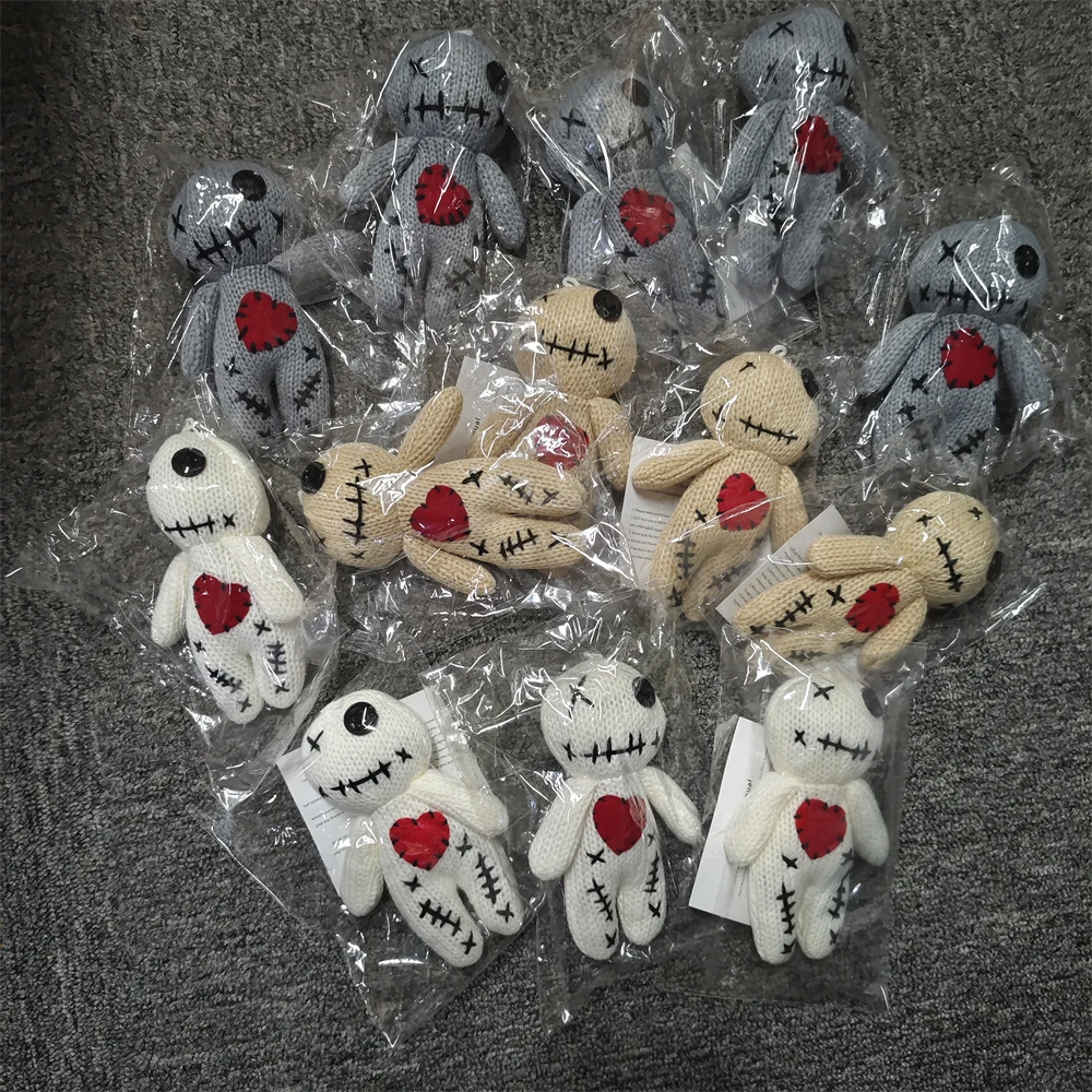 10pcs Original Voodoo Doll Horror Cursed Doll Ghost Toy Figure Stress Relieving Yarn Voodoo Doll Halloween Decorations Gag Gifts