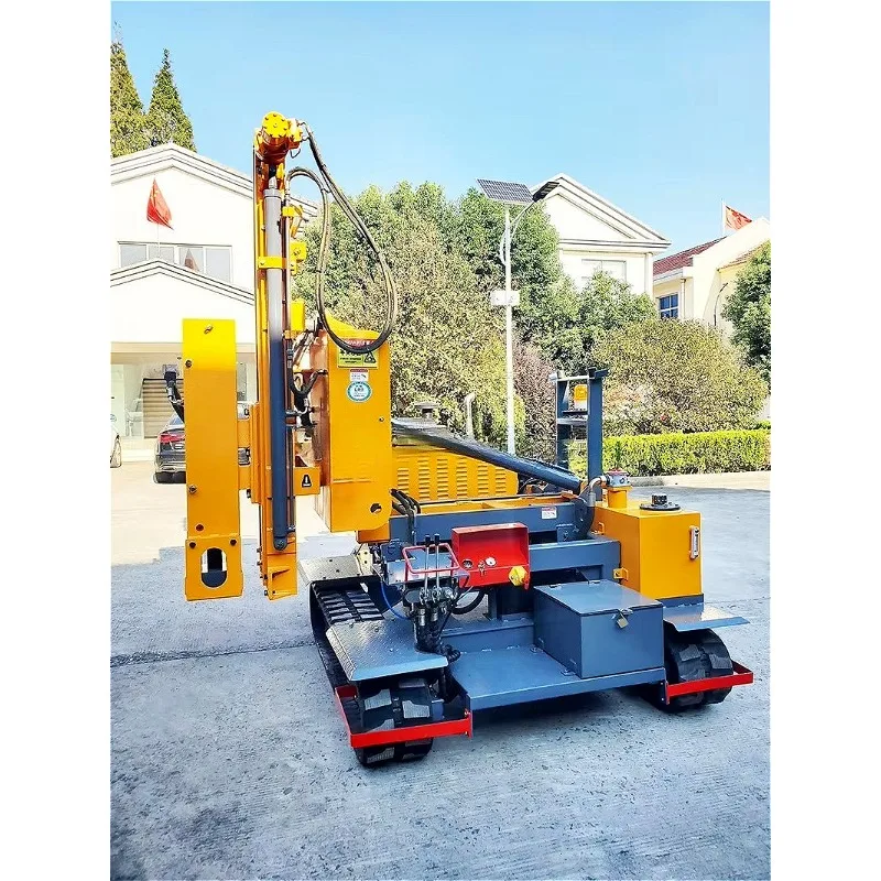 Guardrail Pile Driver Wheeled Mobile Piling Machine Highway Customized Weight 360 Degree Rotation for Crash Barrier Installation