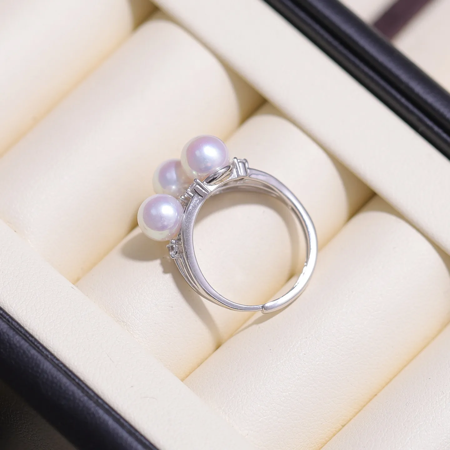 S925 Sterling Silver Adjustable Finger Ring Mountings Base Setting Findings Jewelry Mount Accessories for 5-7mm Pearls 3pcs/lot