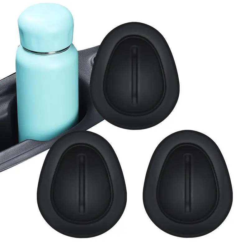 Car Cup Holder Limiter 3pcs/set Self-adhesive Silicone Auto Water Cup Slot Limit Pad Car Bottle Console Slot Slip Limiter