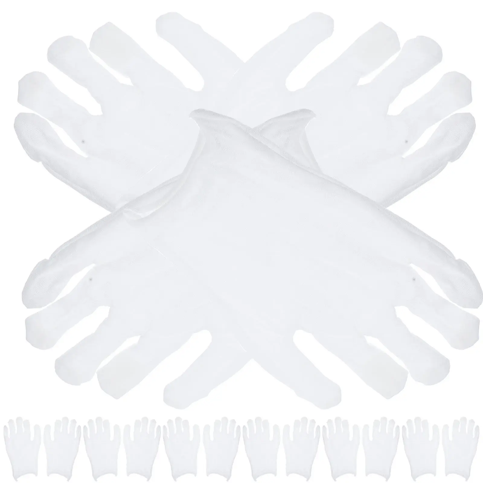 

10pcs White Cotton Gloves One Size Fits Most Protective Hand Gloves For Gardening Cleaning Construction Jewelry Inspection