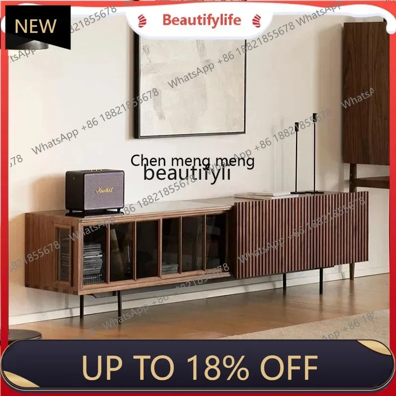 

P178 French Retro Solid Wood TV Cabinet Light Luxury American Style Small Apartment Living Room Storage Cabinet Vintage Furnitu