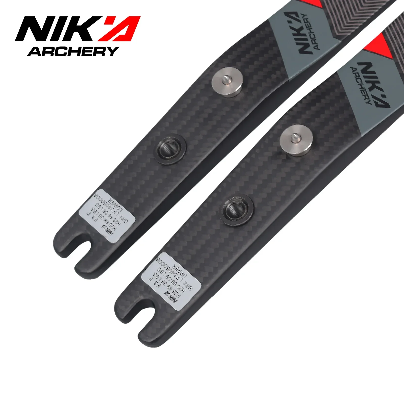 

1 Pair Nika Archery Limbs 68"/70" Recurve Bow Limbs Progress Series F3 20-50 lbs 60% Carbon Fibre Hunting Bow