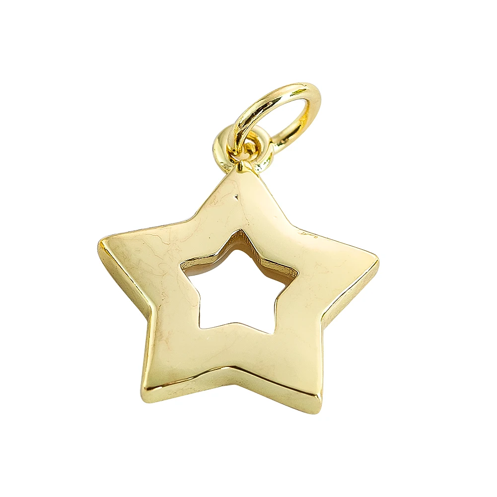 Mother of Pearl Five Pointed Star Pendant Metal Edge Fashion Women's Necklace Accessories for DIY Handmade Jewelry Making Charm