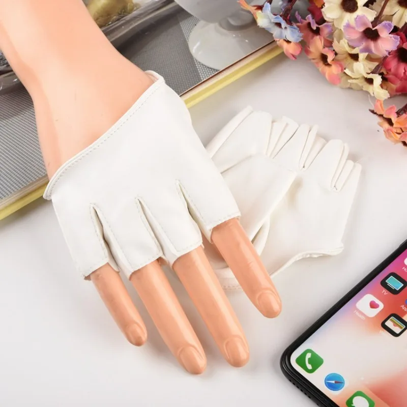 Gants de Performance demi-doigt pour femmes, adaptés au scène, discothèque, pôle danse, Style Punk, demi-paume