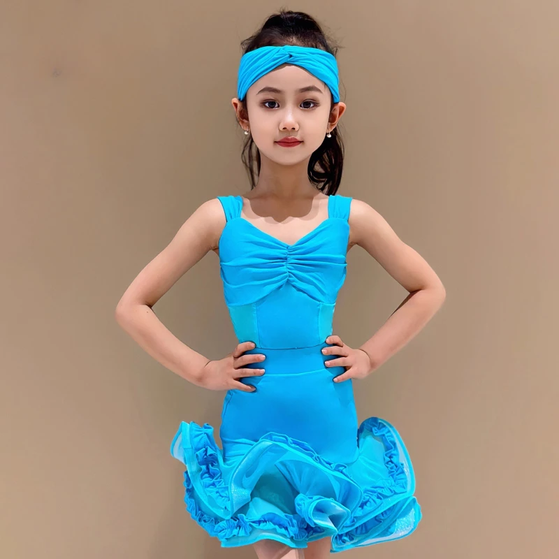 

Latin Dance Training Costume Girl New Children's Performance Costume Competition Regulations Latin dance high-end dress