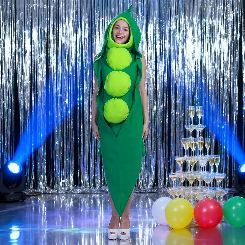 

Pea Pod Family Costume Set Full Body Matching Pajamas for Halloween Party, Father Son Mother Daughter Fun Outfit