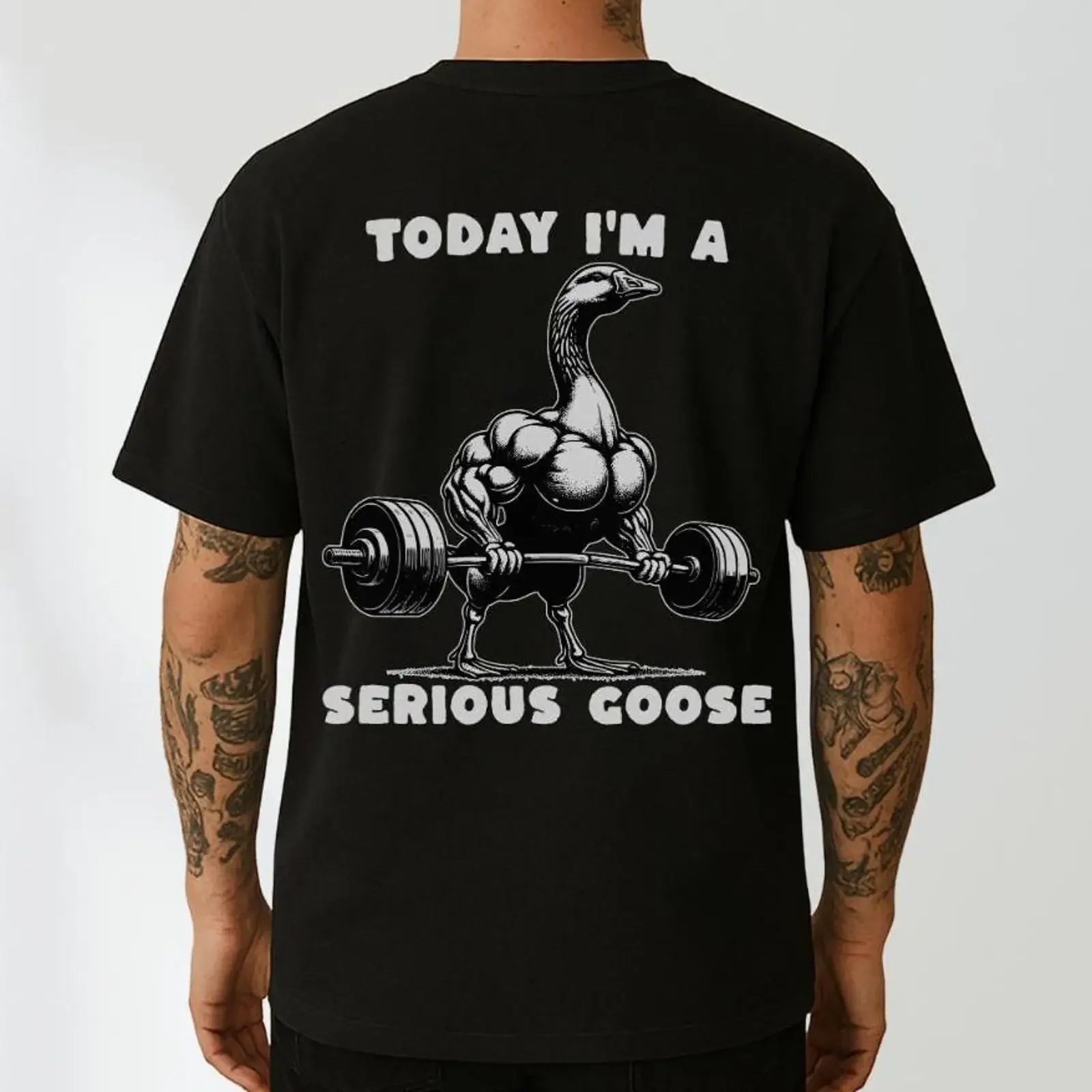 T-shirt « Aujourd'hui, je suis un vrai canard » – Meme d'entraînement amusant, vintage, délavé, graphique doux, homme, décontracté, légèrement polyvalent