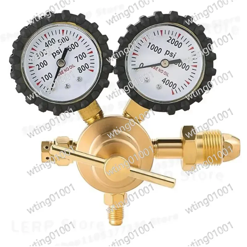 for CGA580 Brass Nitrogen Pressure Regulator High Flow Control Valve with Inlet Thread for Industrial Gas Cylinder Safety