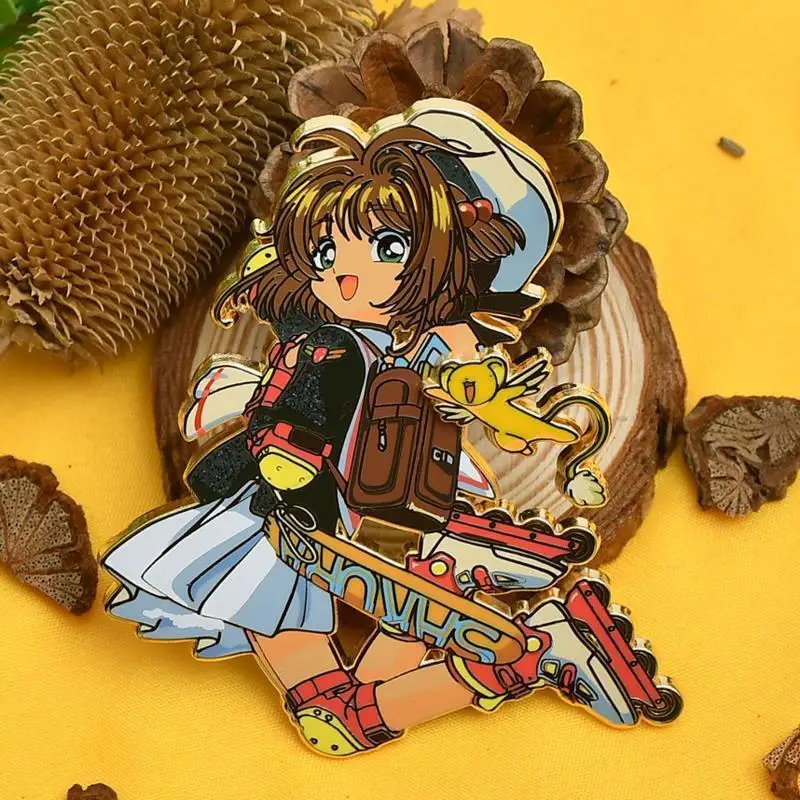Kawaii Card Captor Sakura Brooch Cartoon Badge Pin Clothes Backpacks Accessories Toys Anime Peripheral Cosplay Decorate Gifts