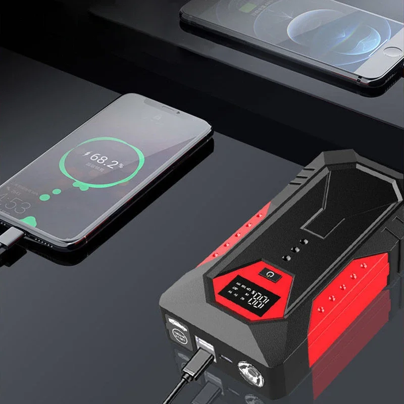 The Ultimate Roadside Companion: ALLWEI 1200A Car Jump Starter with 18000mAh Power Bank LCD Screen & Dual USB Ports