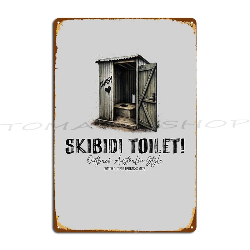 Skibidi Toilet Australia Style Dunny Metal Sign Plaques Cinema Garage Club Living Room Designs Tin Sign Poster