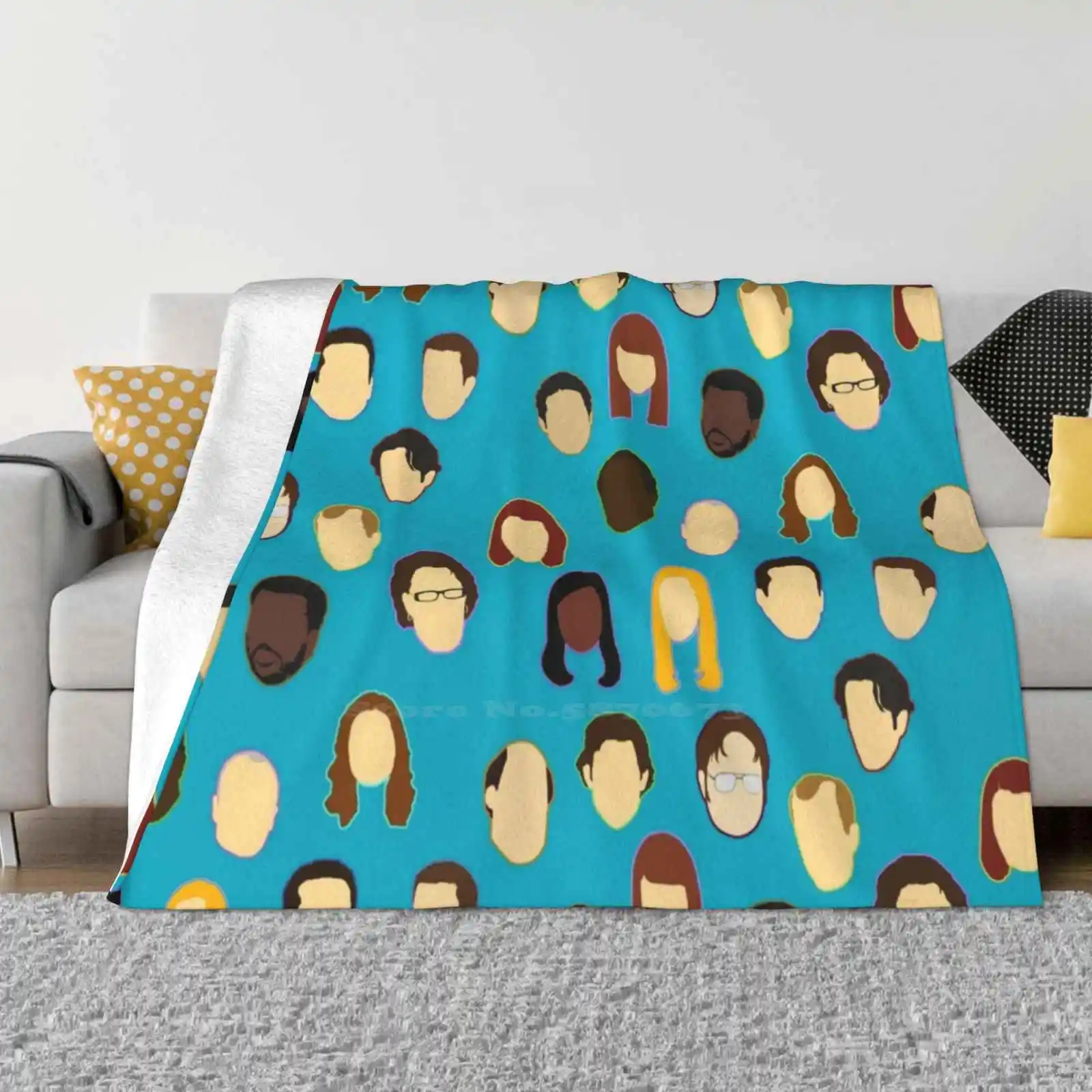 The Office Heads-Custom Teal Creative Design Light Thin Soft Flannel Blanket The Office Dwight Schrute Dundermifflin Michael