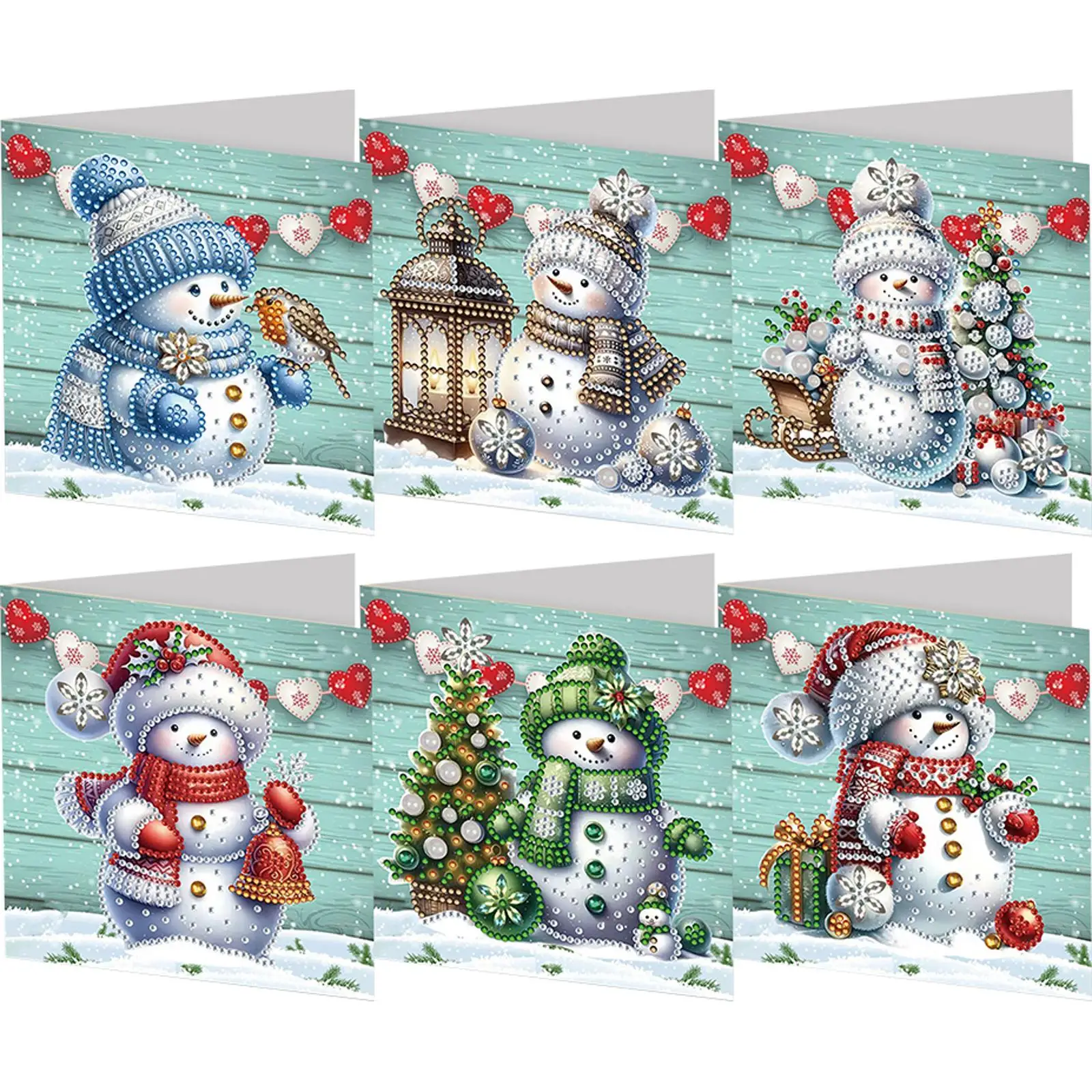 

Набор из 6 открыток для творчества с мозаикой из страз и алмазной мозаикой, ручной работы, для дней рождения, Дня благодарения и особых случаев