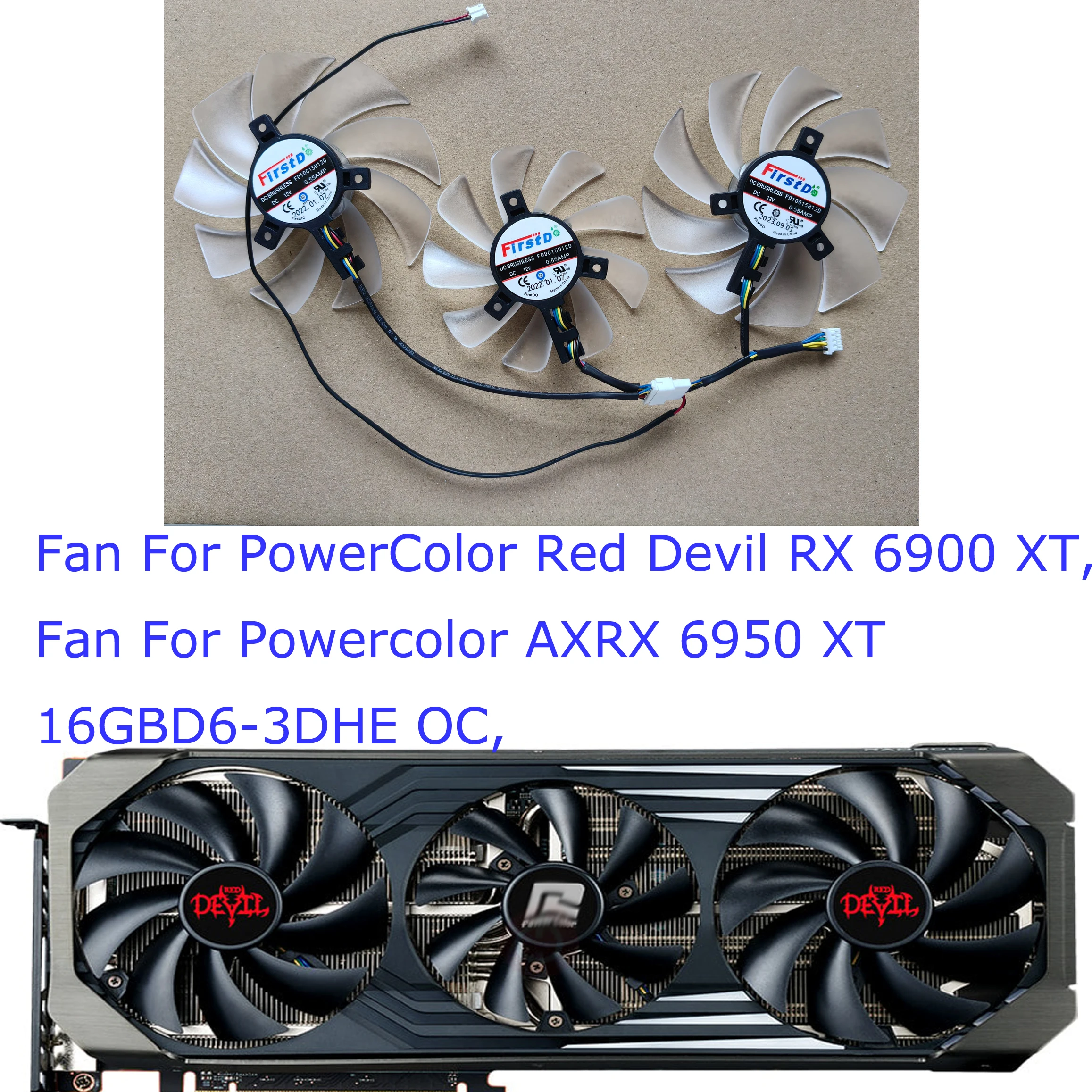 3Pcs/Set,Video Card Fan,GPU Co - огляд і ціна Rx 6700 Xt 12Gb Graphics Card