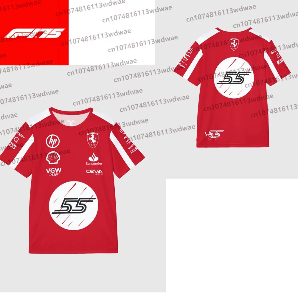 Camiseta para hombre, traje de carreras de Fórmula 1, camiseta de carreras de Ferrari de manga corta, camiseta Unisex para fanáticos de niños, camiseta de manga corta Lewis Hamilton 44