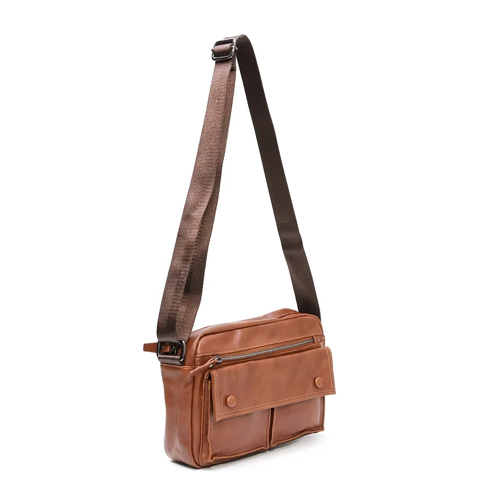 Vintage Herren Umhängetasche Modisches Design Schulter-Messenger-Taschen Herren Multi-Taschen Umhängetaschen Luxuriöse Weiche Leder Schultertasche – Detail 6