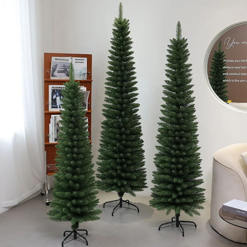 1.2m-2.7m New Pencil Christmas Tree PVC  Christmas Hotel Shopping Mall Home Decoration Living Room Interior Xmas Ornaments