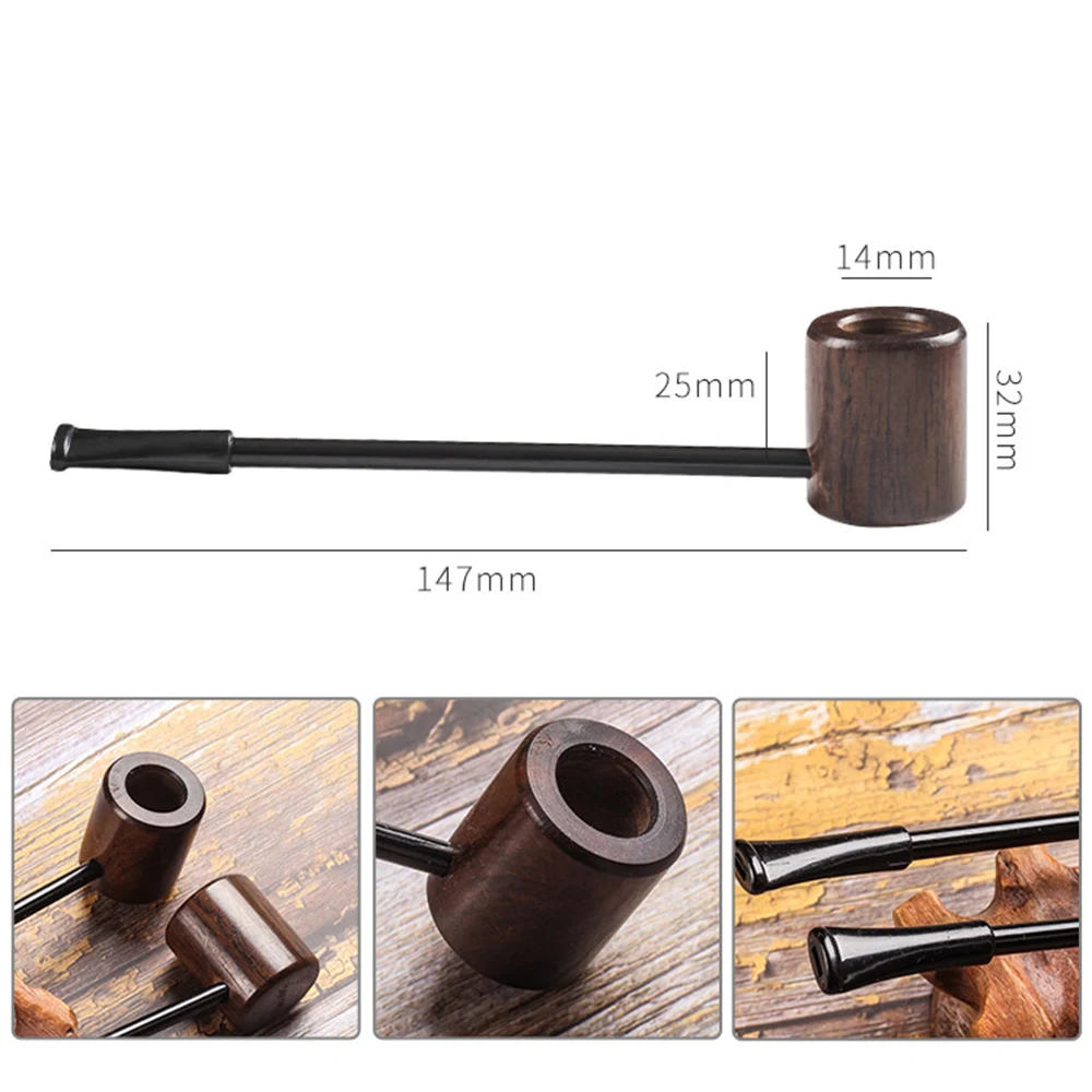 Portable Tobacco Pipe Classic Straight Smoking Pipe for Travel Removable Smoking Tool Accessories Gift