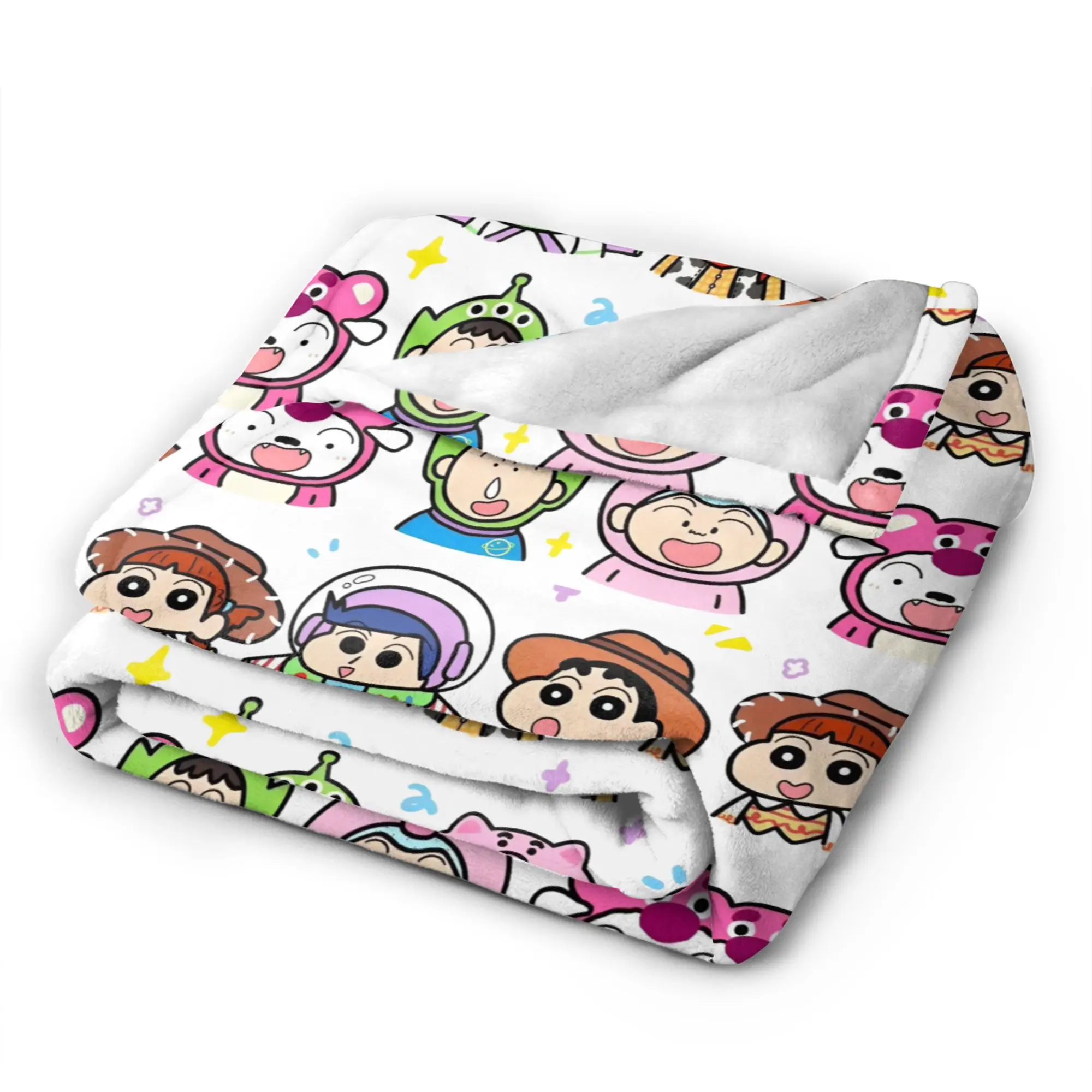 تلوين شين تشان تشيبي بطانية Bochan Nini Tooru Satou الفانيلا رهيبة تنفس رمي البطانيات للمنزل طوال الموسم