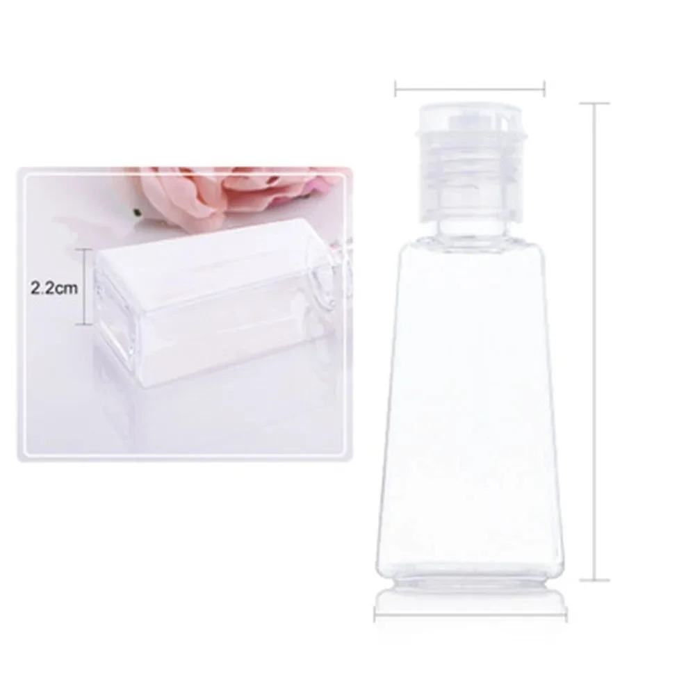Nuovo 30/60ml Bottiglia Vuota Riutilizzabile Tappo di Vibrazione Bottiglia Da Viaggio Bottiglie di Plastica Trapezoidale Lozione Cosmetica Portatile Spremere Bottiglie