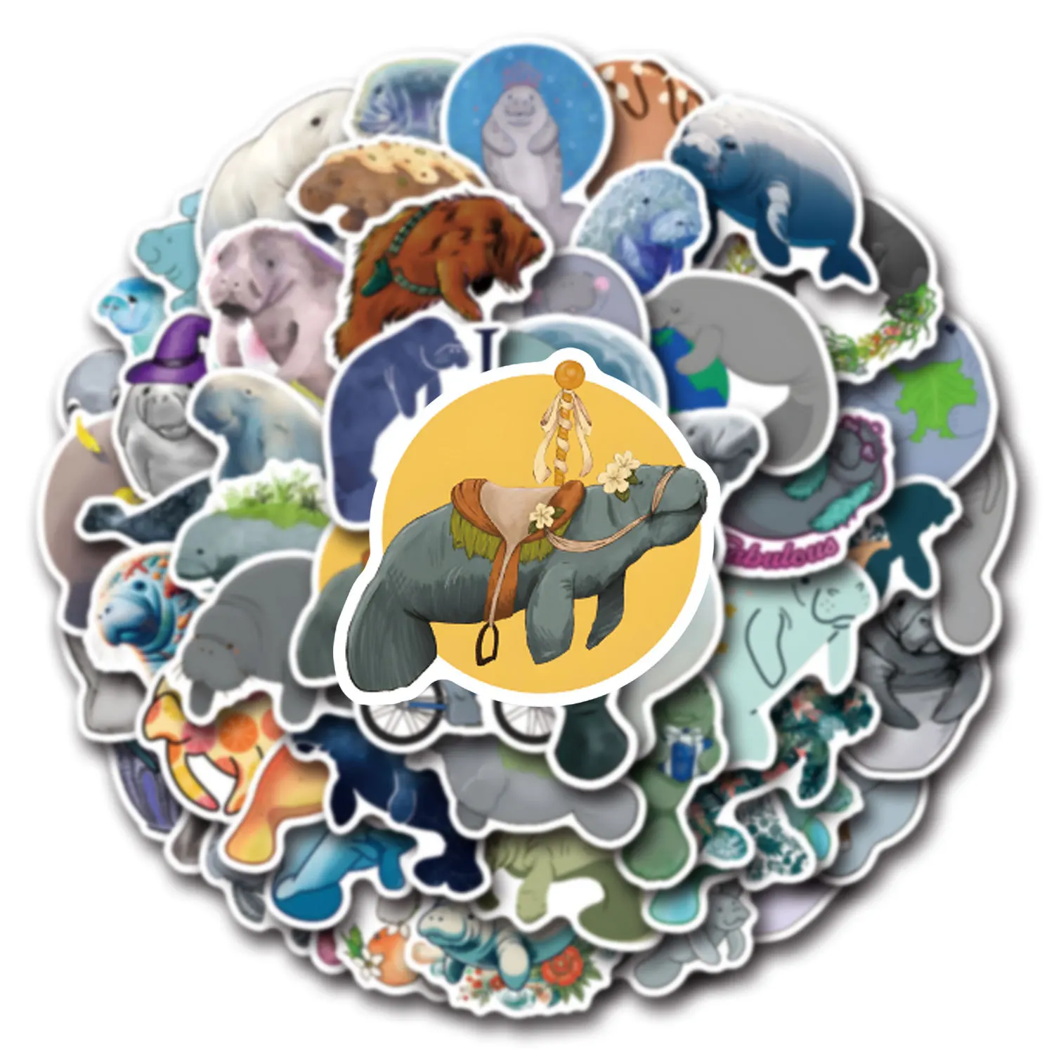 

10/55/110PCS Manatee Cartoon Stickers Cute Animal Sticker Meme Graffiti Decals Luggage Laptop Phone Guitar Car Bike Kids Toys