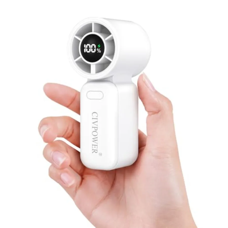 

Portable Mini Fan Handheld: Personal Travel Fan USB Rechargeable - 100 Speed Turbo Cooling Fan - Pocket Size 12H Max Runtime La