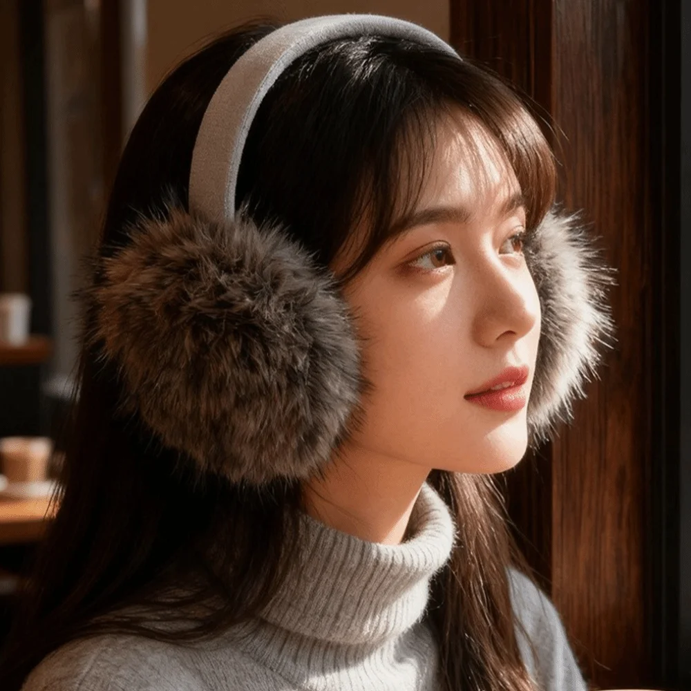 Cozy Windproof Ear Muffs Foldable Anti-Freezing Ear Protectors Warm Lining Korean Style Ear Warmers for Women